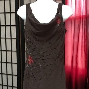 Papell Boutique long beaded dress Size 6